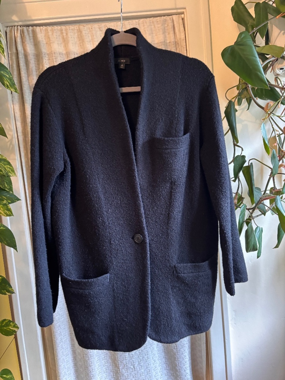 J Crew XS Black Cardigan Jacket